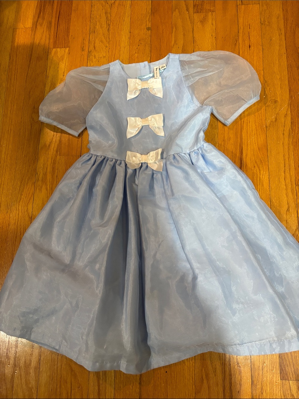 Disney Light Blue Formal Dress with White Bows